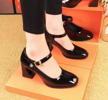 SH399 - Square Toe Soft Leeather Women's Shoes